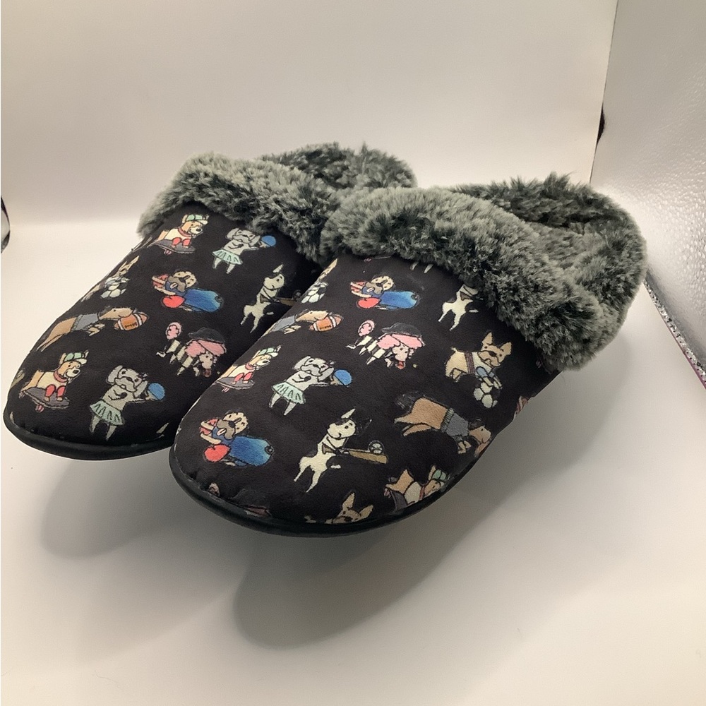 Skechers Gray and Black Faux Fur Memory Foam Slippers - Picture 2 of 5